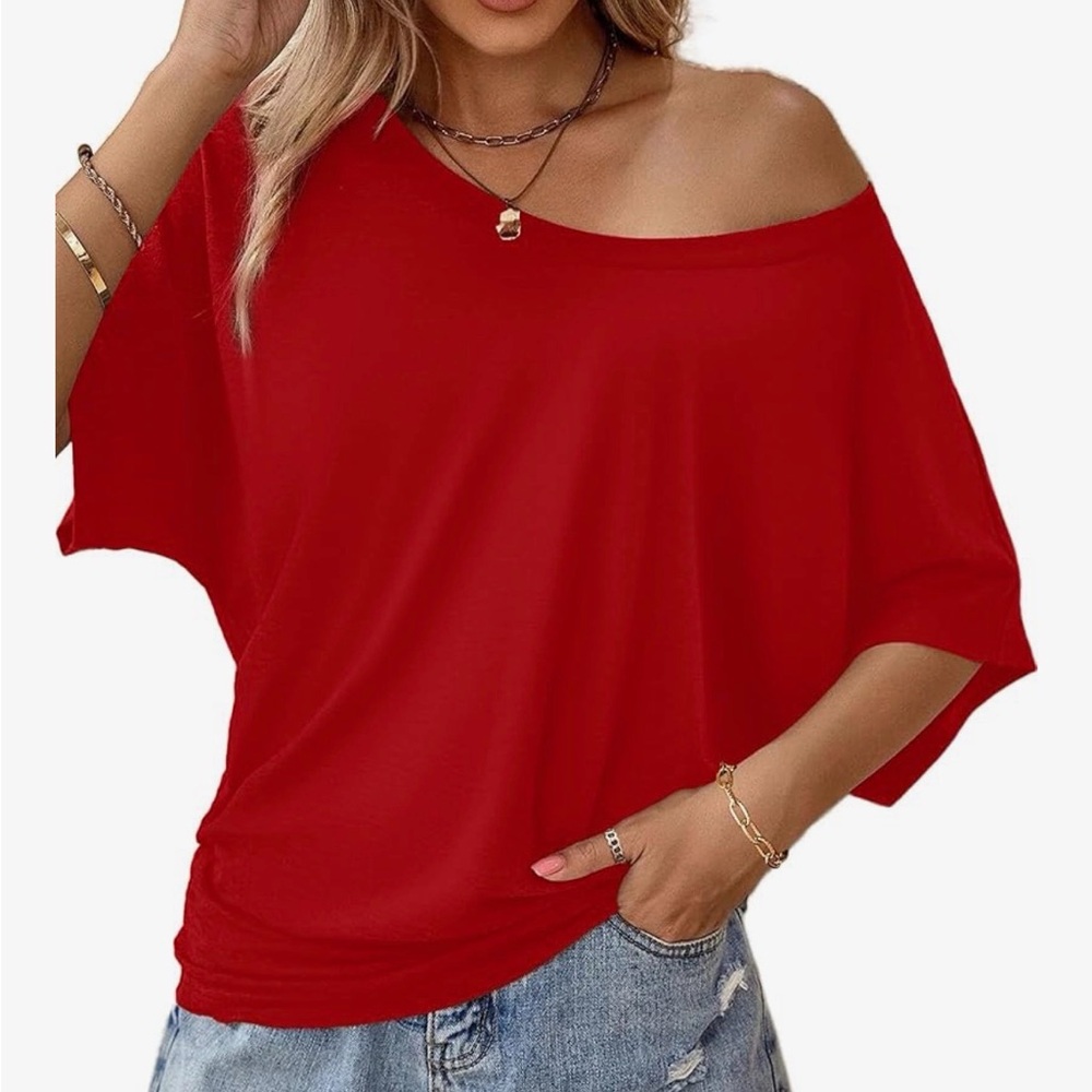 SET of FOUR: assorted colors Women's sexy Off-Shoulder tee